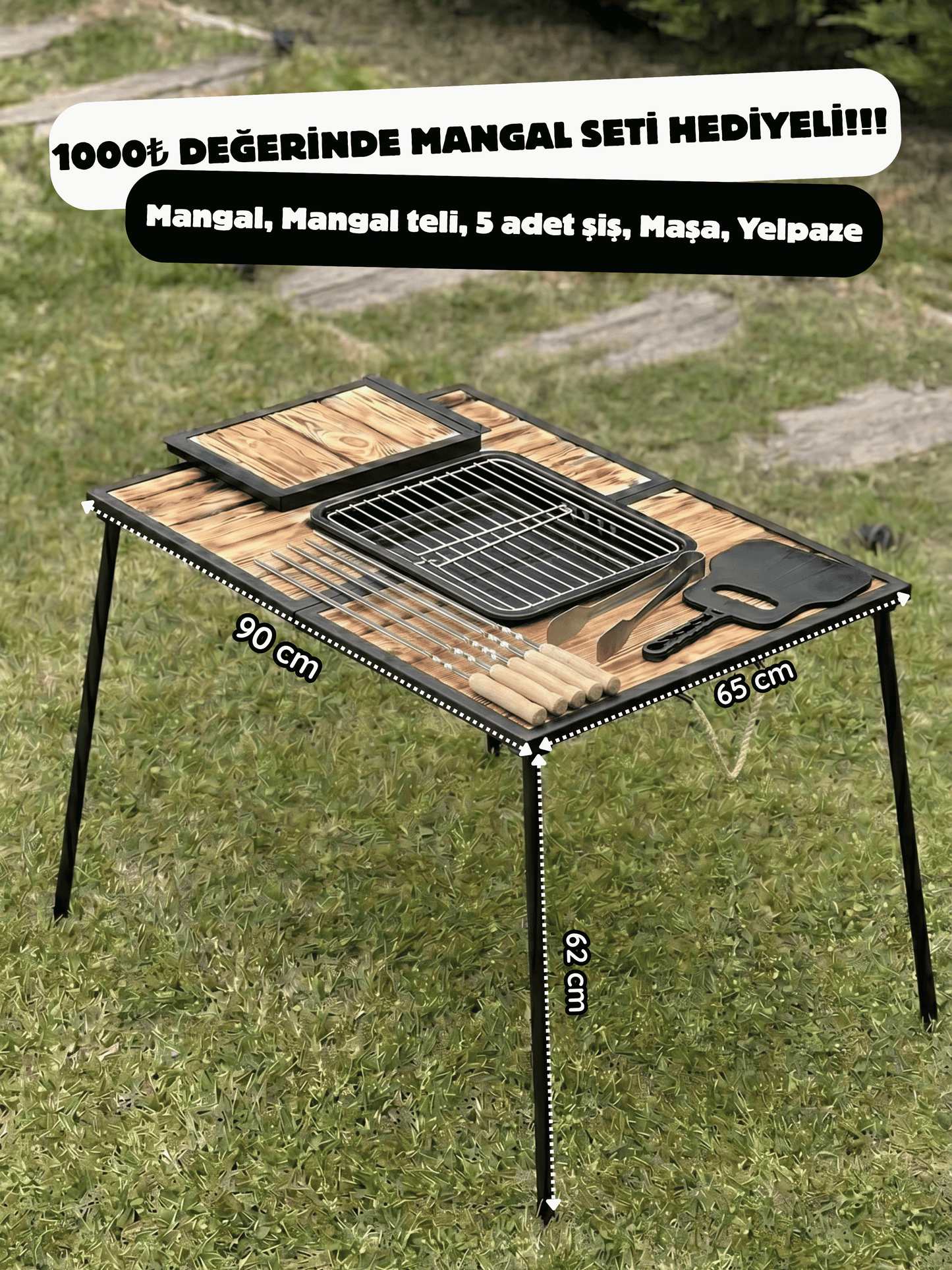 Ocak Başı Tarzı Katlanır Kamp Masası